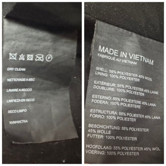 Club Monaco Wool Boucle Zipper Pea Coat Pockets Jacket Green Gold Minimalist M - Picture 12 of 16